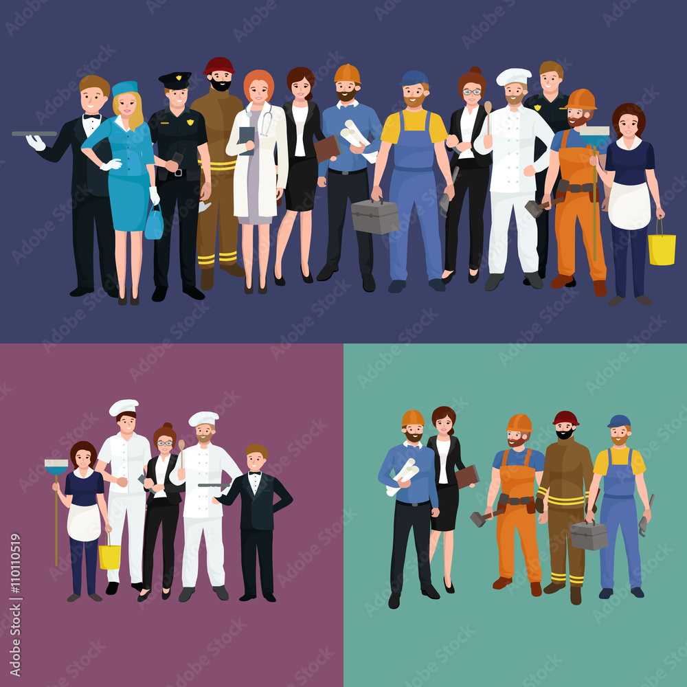 People different profession. Man and woman vector illustration set People different profession. Man and woman vector illustration set