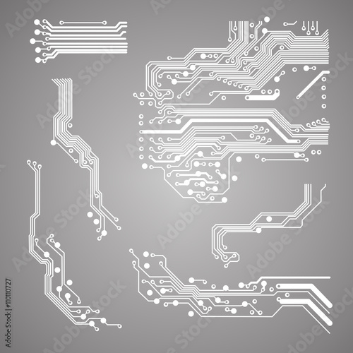 abstract vector background with high tech circuit board Vector Illustration