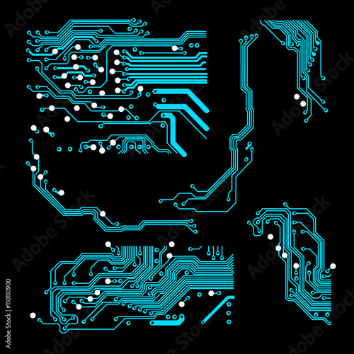 abstract vector background with high tech circuit board Vector Illustration