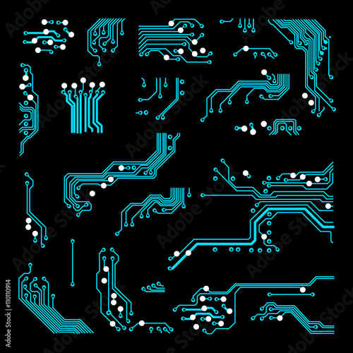 abstract vector background with high tech circuit board Vector Illustration