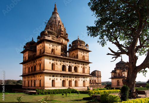 Blue sky over building of the 17th century in India.