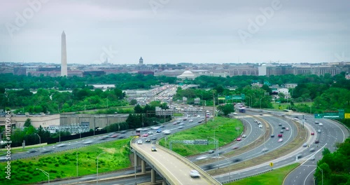 Washington DC timelapse with rush hour traffic wide at 3 seconds per frame in 4K