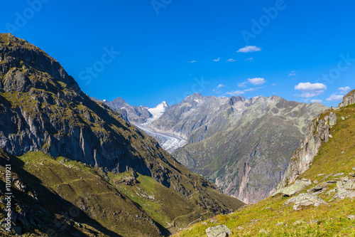 Panorama view towards the Aletsch glacier © Peter Stein