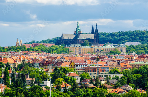 Canvas Print view of the prague castle and surrounding area from the prague zoo