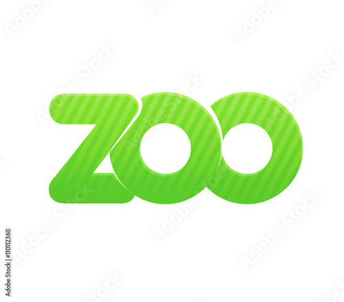 Beautiful Zoo Word on white background. Vector Illustration