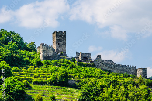 Ruins Hinterhaus Castle. Spitz, Danube river, Wachau Valley - UNESCO World Heritage Site, Lower Austria photo