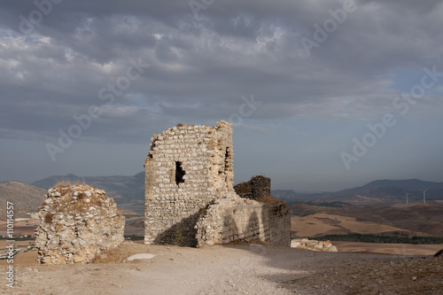 Restos de la antigua muralla del castillo de Teba en la provincia de Málaga, Andalucía photo