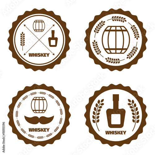 Single barrel whiskey icons