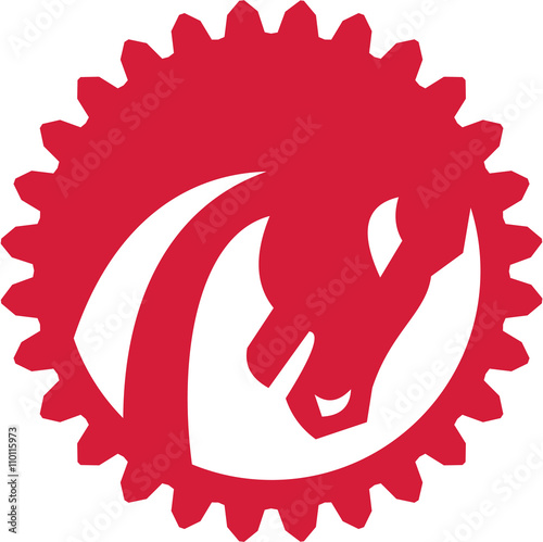 Angry Horse Head Gear Circle Retro