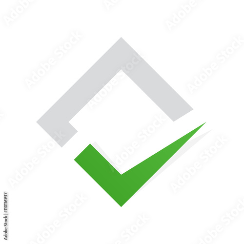 Vector check mark logo. Ok logo template icon. Yes logo element template design. Vote logo or icon. Check logo template. 