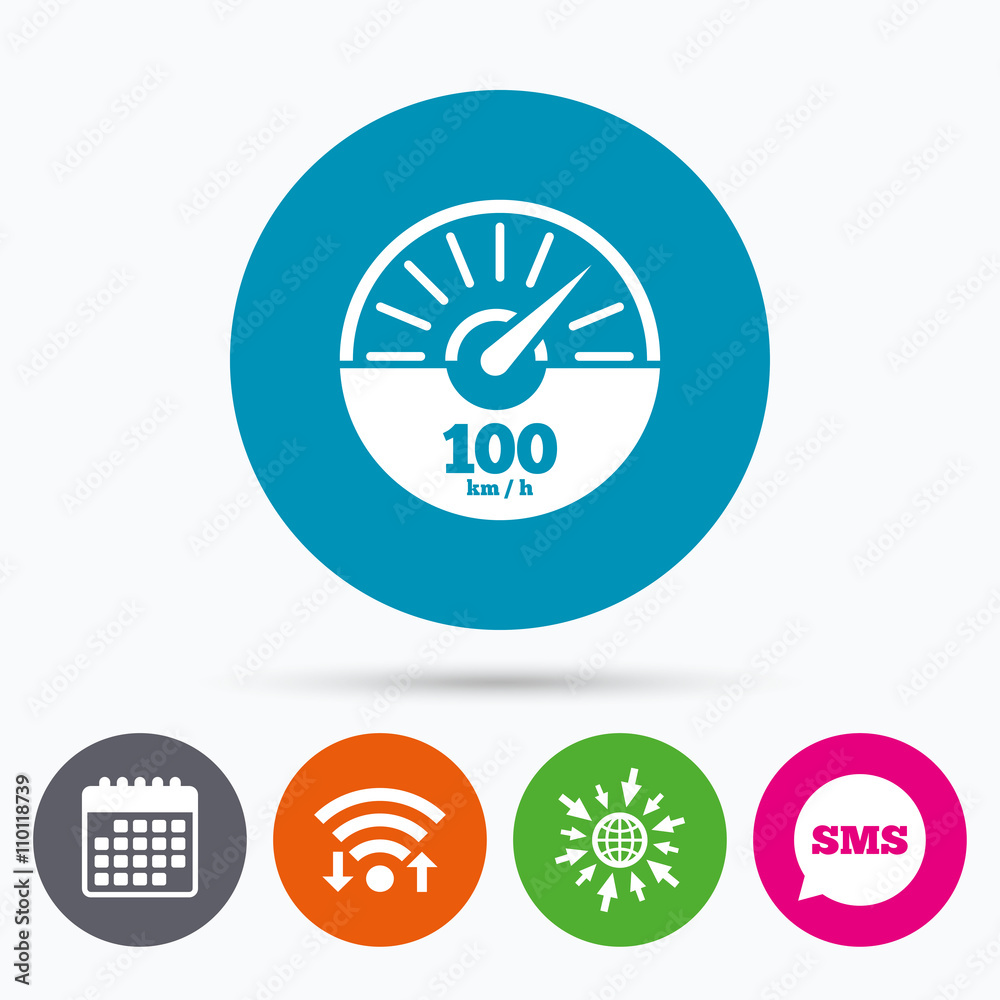 Tachometer sign icon. Revolution-counter symbol. Tachometer sign icon. Revolution-counter symbol.