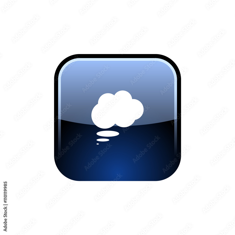 Flat paper cut style icon of thought cloud Flat paper cut style icon of thought cloud