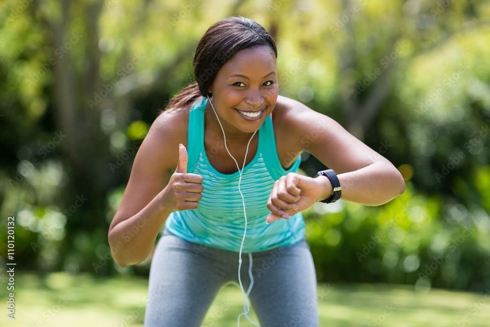 Happy woman doing thumbs up Happy woman doing thumbs up