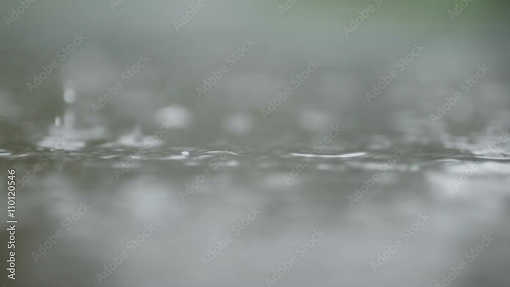 Heavy rain on water. Heavy rain on water.