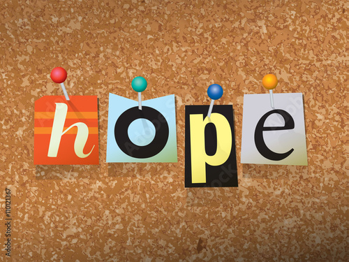 Hope Pinned Paper Concept Illustration