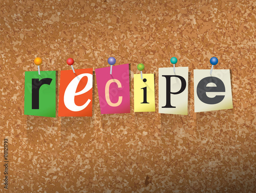Recipe Pinned Paper Concept Illustration