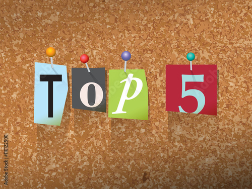 Top 5 Pinned Paper Concept Illustration