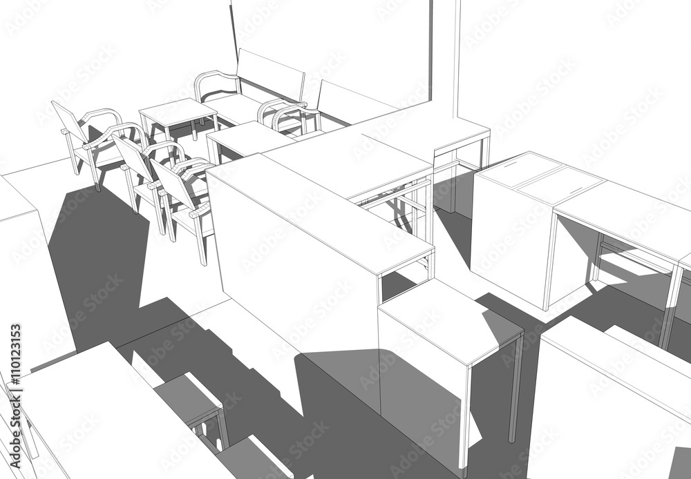 monotone 3d sketch design coffee shop and cafe monotone 3d sketch design coffee shop and cafe