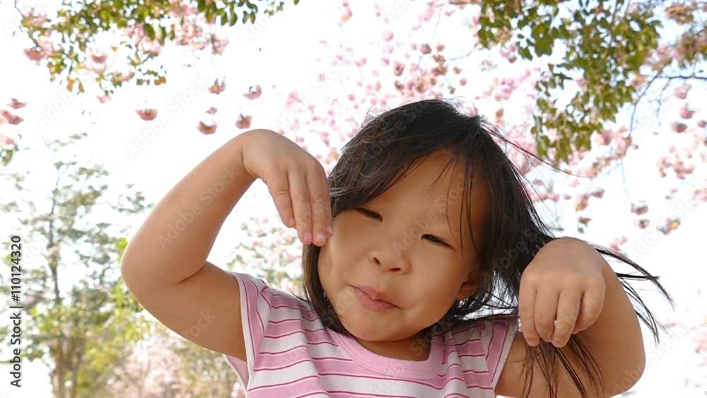 Little asian girl doing funny face in beautiful garden
Little asian girl doing funny face in beautiful garden