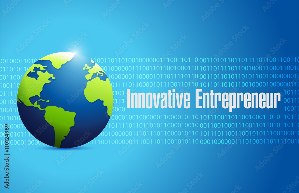 innovative entrepreneur binary globe sign innovative entrepreneur binary globe sign