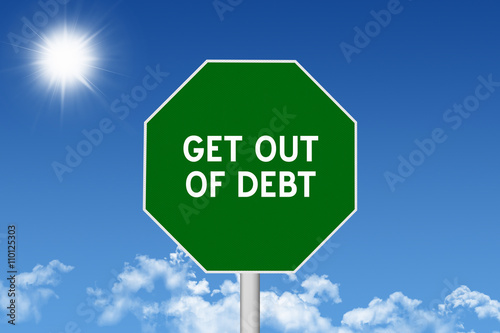 Get Out of Debt Sign © jaykoppelman