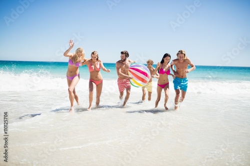  Friends having fun at the beach