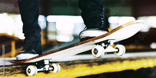 Boy Skateboarding Jump Lifestyle Hipster Concept