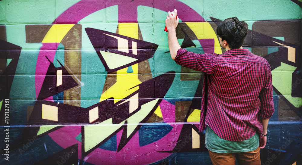 Naklejka premium Graffiti Street Art Culture Spray Abstract Concept