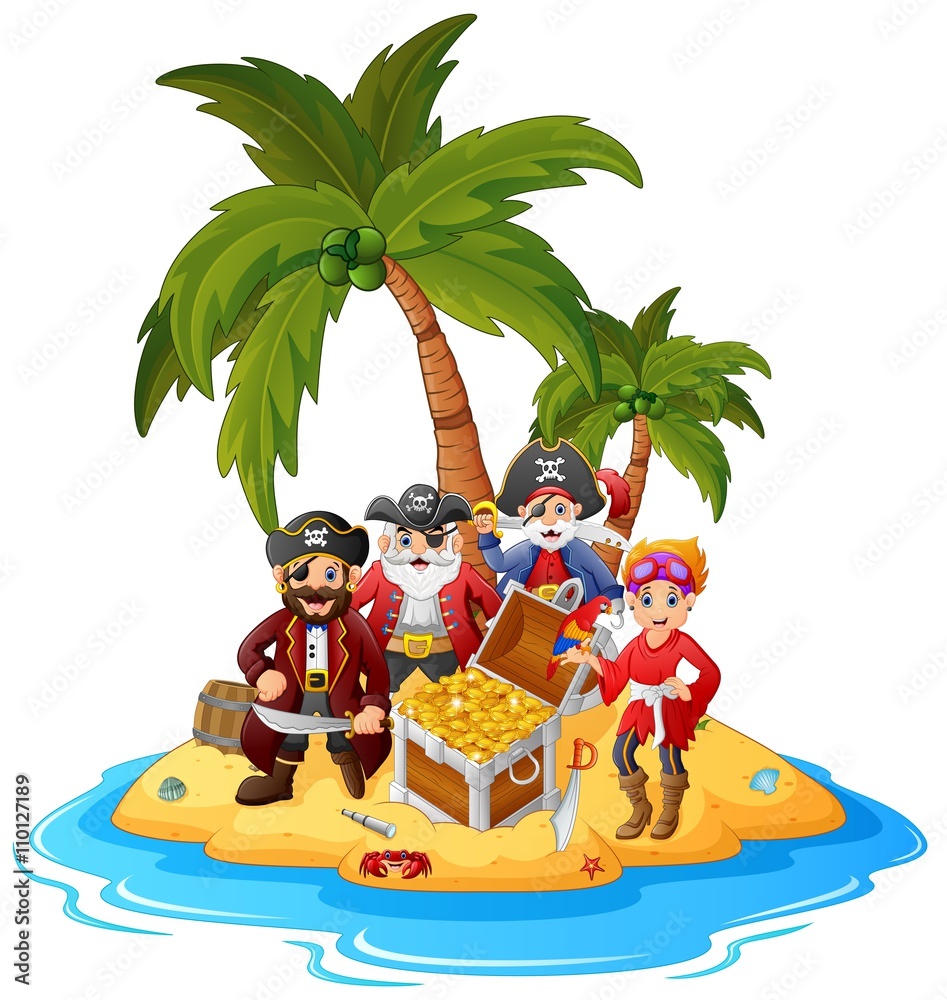 Fototapeta Pirate in the treasure island