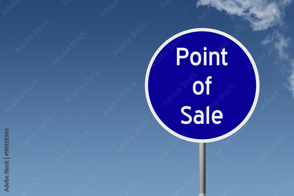 Round highway road sign with text Point of Sale Round highway road sign with text Point of Sale