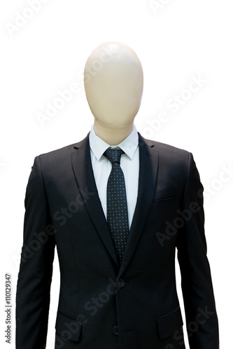 Suite on the mannequin isolated on white background with clippin