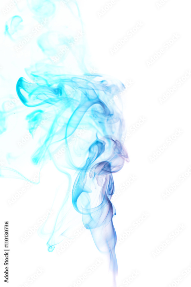 Abstract colored smoke from aromatic sticks.