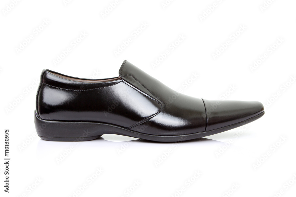 black businessman's shoe on white background black businessman's shoe on white background