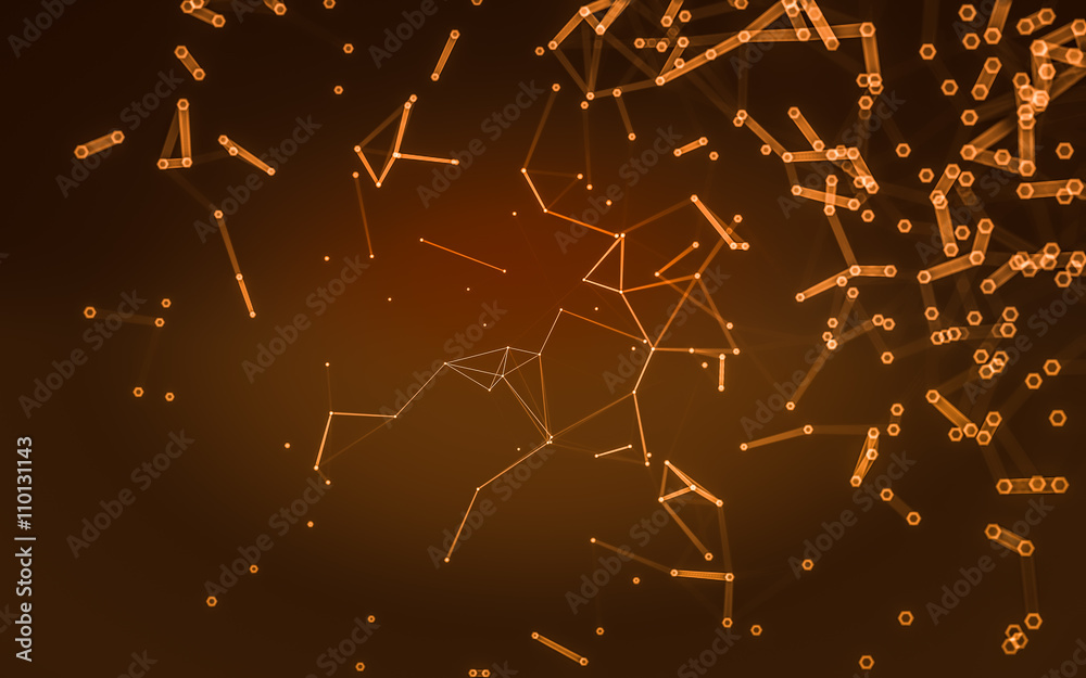 Fototapeta premium Abstract polygonal space low poly dark background