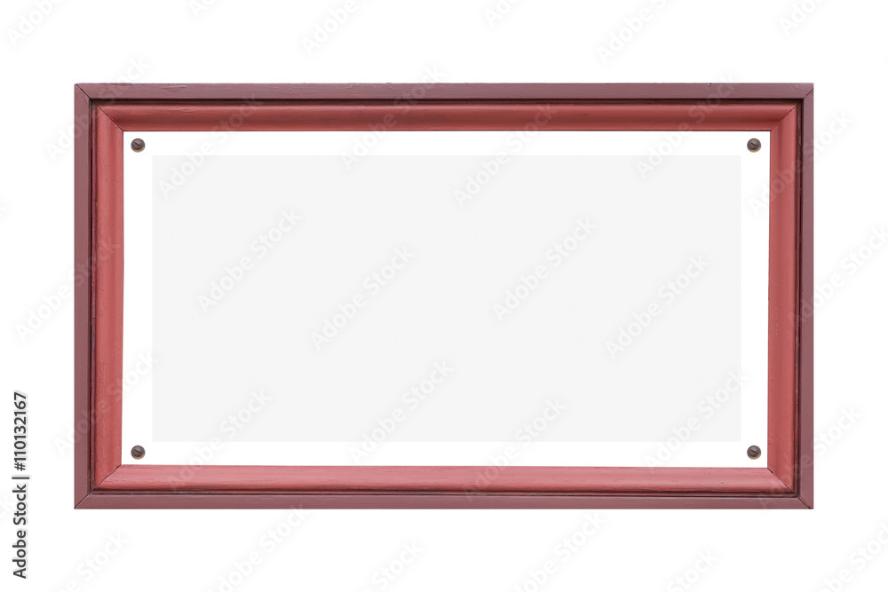 Blank wood name plate isolated on white background