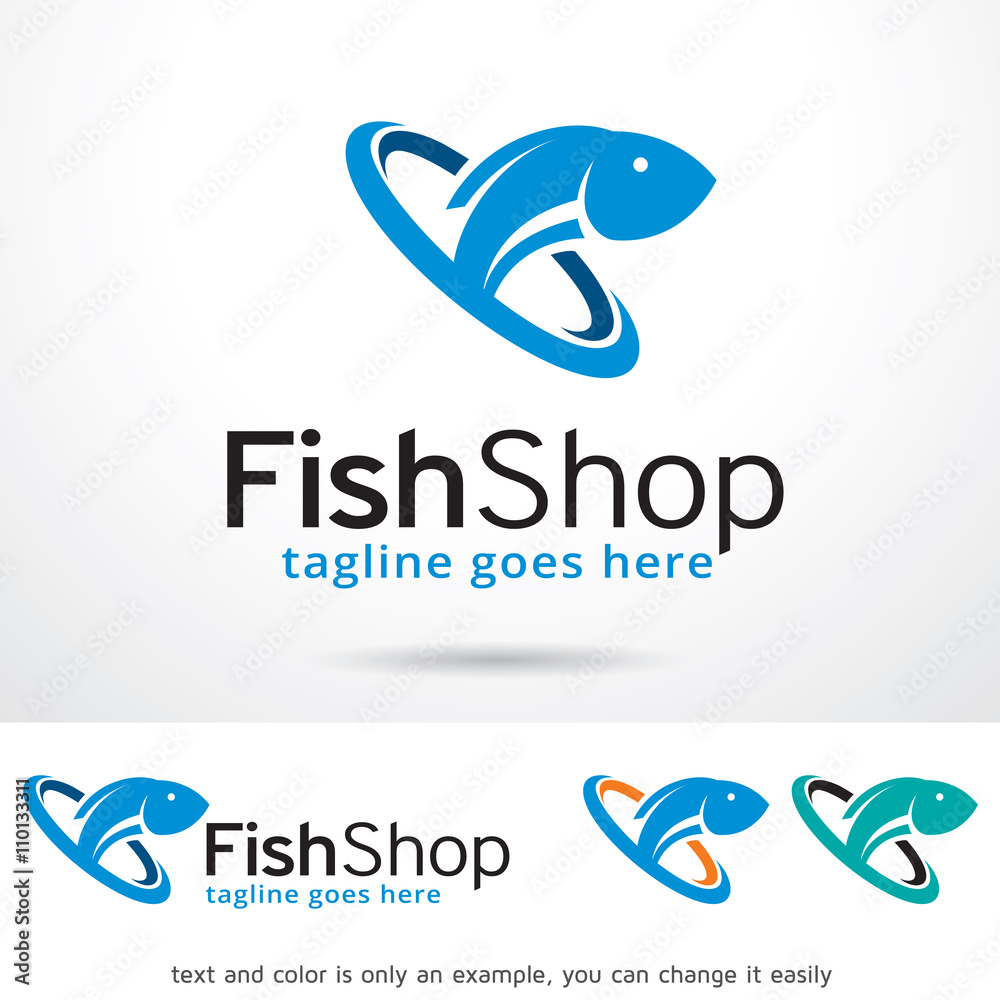 Fototapeta premium Fish Shop Logo Template Design Vector