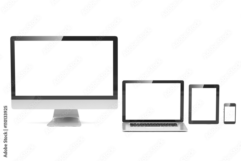Ultimate web design, laptop, smartphone, tablet, computer, display. 3d rendering. Ultimate web design, laptop, smartphone, tablet, computer, display. 3d rendering.