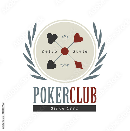 Vintage style design logo poker casino