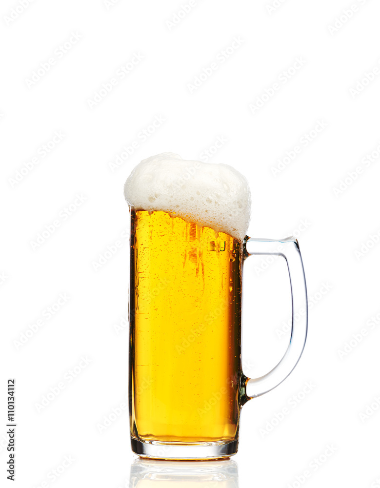 Glass of beer on white background Glass of beer on white background