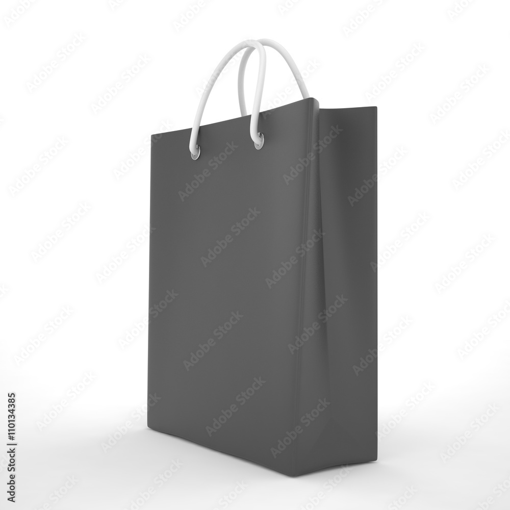 Paper Shopping Bags isolated on white background. 3d rendering.