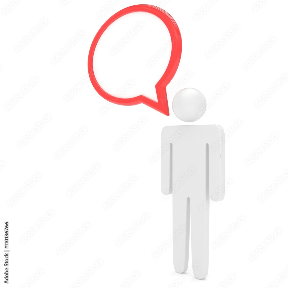 3d man with talk bubbles isolated over a white background. 3d rendering. 3d man with talk bubbles isolated over a white background. 3d rendering.