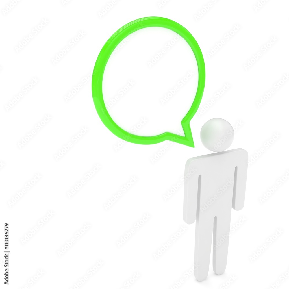 3d man with talk bubbles isolated over a white background. 3d rendering. 3d man with talk bubbles isolated over a white background. 3d rendering.