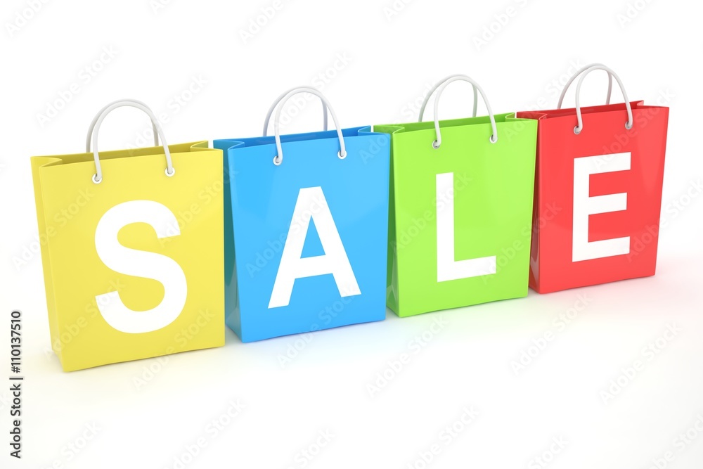 sale written on shopping bag. 3d rendering. sale written on shopping bag. 3d rendering.