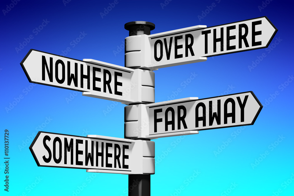 Signpost with four arrows - directions Signpost with four arrows - directions