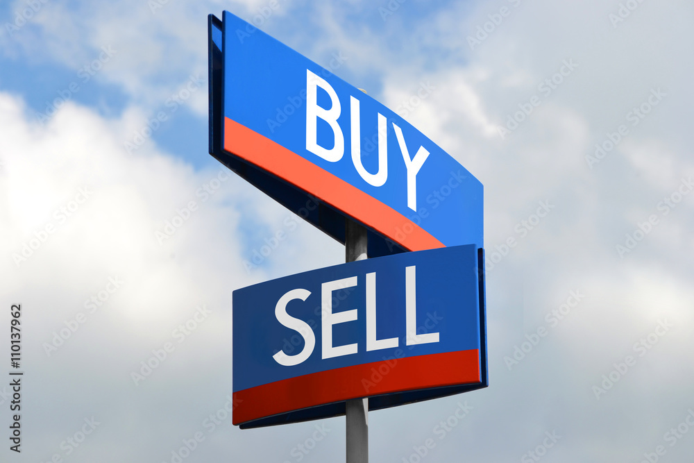 Fototapeta premium Buy and sell street sign