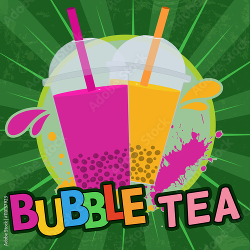 Bubble tea retro poster