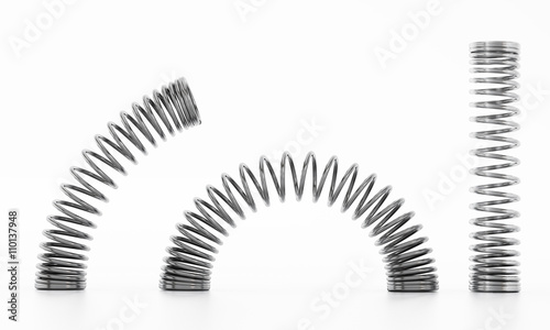 Metal springs isolated on white background