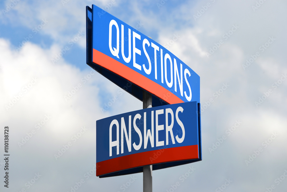 Obraz premium Questions and answers street sign