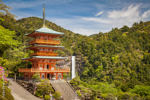 Kumano Nachi Taisha Shrine and Nachi no Taki Waterfall at Wakayama prefecture , Japan photo
