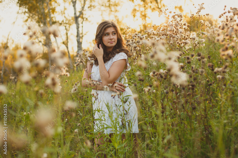 beautiful brown-haired girl in the Ukrainian high grass beautiful brown-haired girl in the Ukrainian high grass